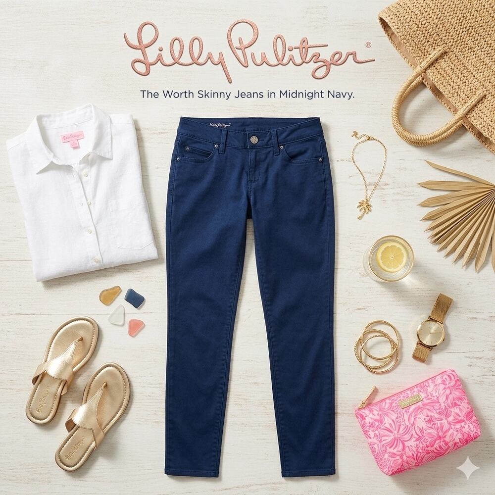 Lilly Pulitzer Worth Skinny Jeans | Midnight Navy | Size 0